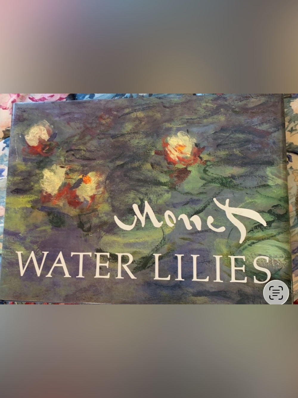 Monet Water Lilies Print in Blue, Green, Cream, and Orange